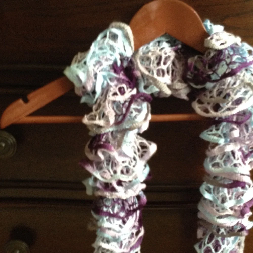Handmade lace knit scarf